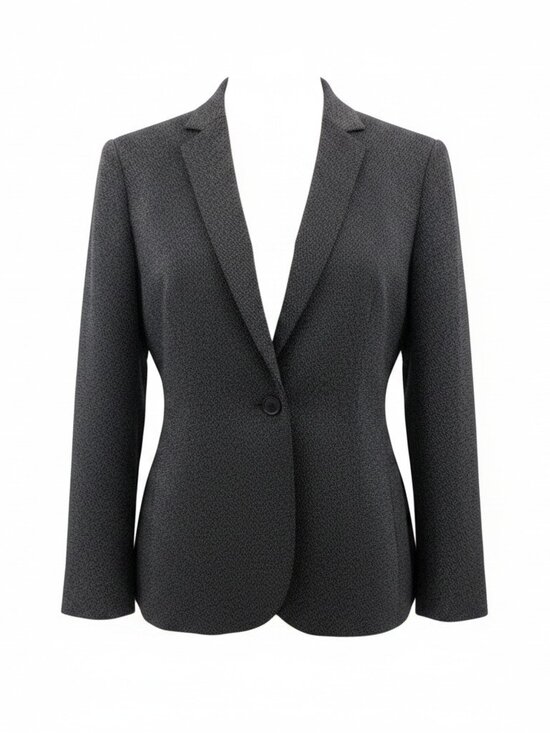 Tahari Jackets & Blazers - Tahari Grey One Button Herringbone Blazer